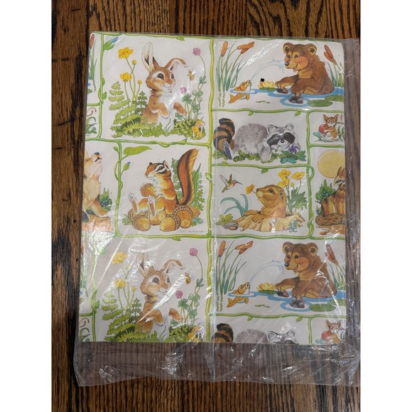 Current Frisky Friends Gift Wrap Set 2 Sheets Cards Easter 1979 Vintage Animals - Picture 3 of 6